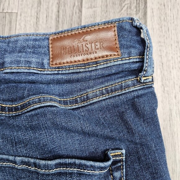 Hollister Jeans Womens 9R Blue High Rise Super Skinny Distressed Raw Hem - Picture 4 of 12
